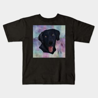 Dog Lover Custom Gifts, Black Lab Graphic Design Painted Abstract Art Labrador Dog Gift Kids T-Shirt